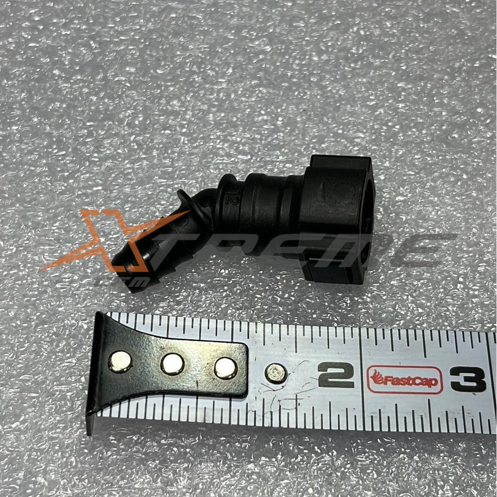 9.65mm Bundy Fitting Quick Connect to 3/8" Barb-XtremeCFM-45 Degree 9.65mm QC / 3/8" Barb-XCFM-10189