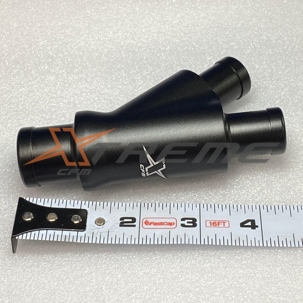 Billet Y-Block - Barbed Hose Ends-XtremeCFM-1.0" to Dual 0.75" Billet-Y Barbed Hose Ends-XCFM-10088