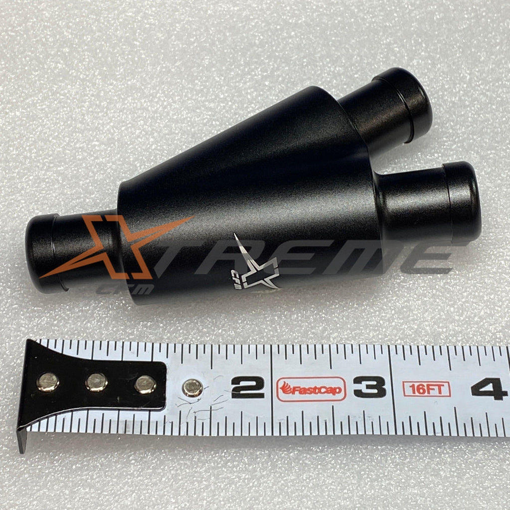 Billet Y-Block - Barbed Hose Ends-XtremeCFM-0.625" to Dual 0.625" Billet-Y Barbed Hose Ends-XCFM-10415