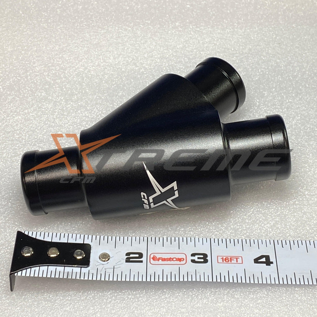 Billet Y-Block - Barbed Hose Ends-XtremeCFM-1.0" to Dual 1.0" Billet-Y Barbed Hose Ends-XCFM-10400