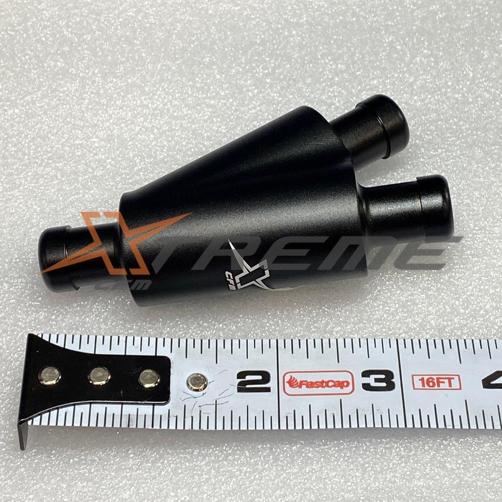 Billet Y-Block - Barbed Hose Ends-XtremeCFM-0.5" to Dual 0.5" Billet-Y Barbed Hose Ends-XCFM-10414