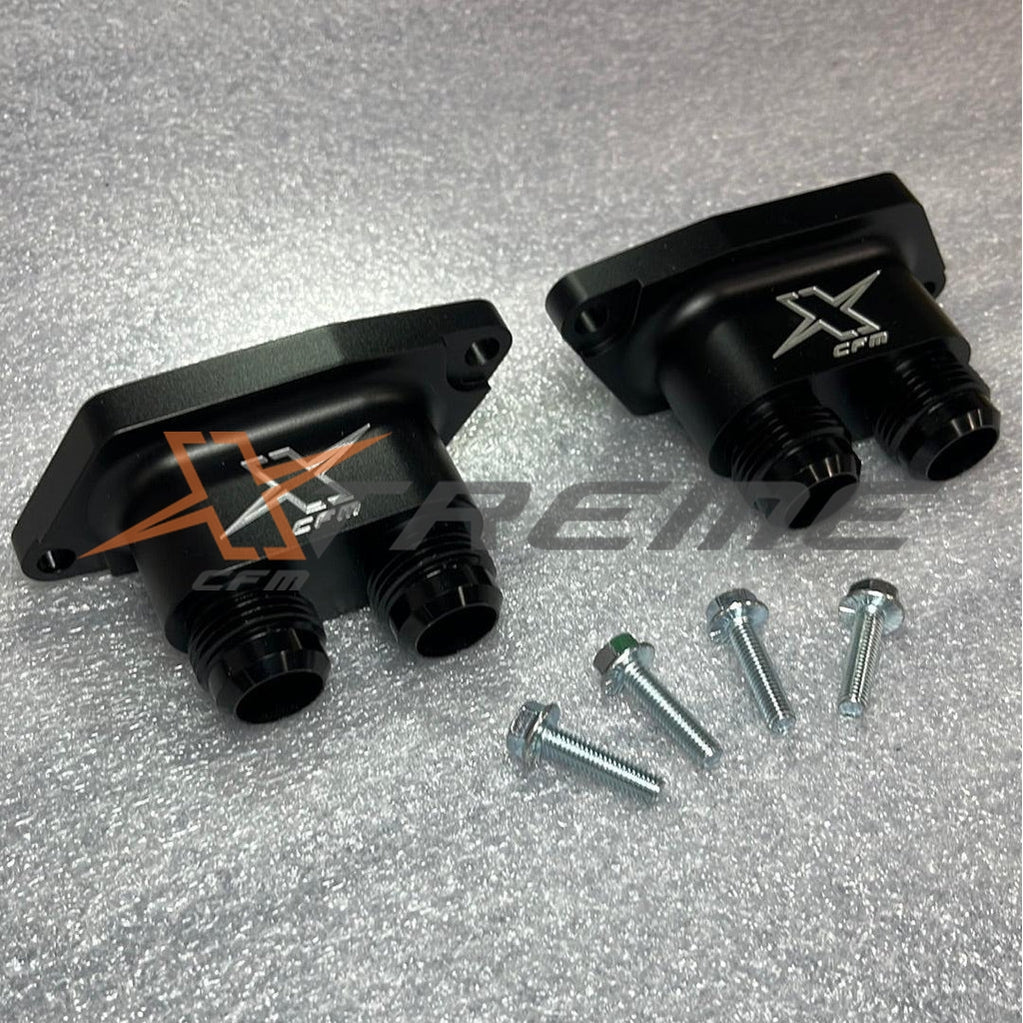 C6 Corvette ZR1 -12AN Water Inlets-XtremeCFM-Black Anodized-XCFM-10095