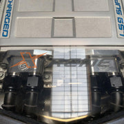 Front View of Synergy's Water Inlets through the Corvette ZR1 Hood Window.